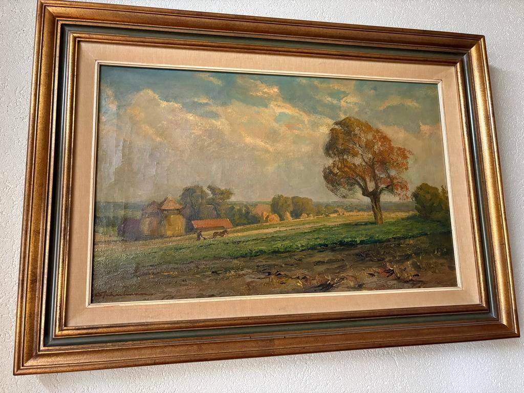 David Schulman (1881-1966) Hollands Landschap Olieverf, Antiek en Kunst, Kunst | Schilderijen | Klassiek, Ophalen