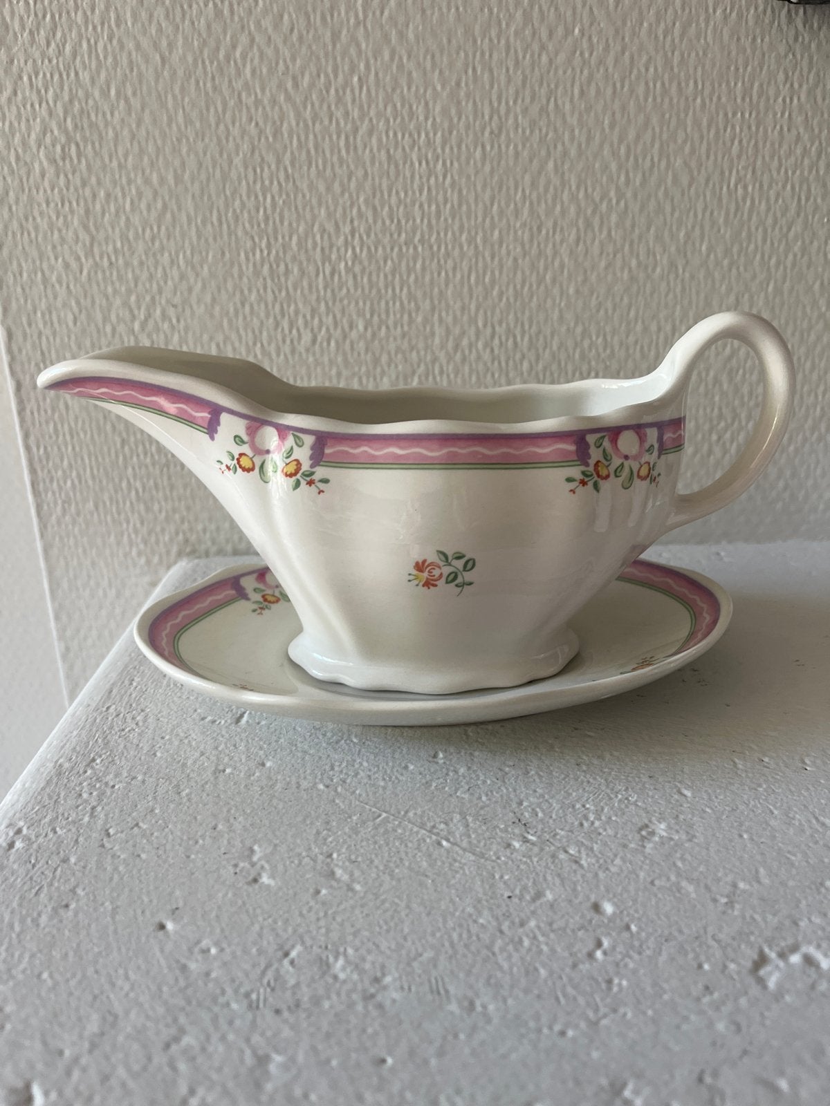 Laura Ashley Vintage Juskom met Onderschaal - Servies, Huis en Inrichting, Gebruikt, Overige merken, Keramiek, Overige typen