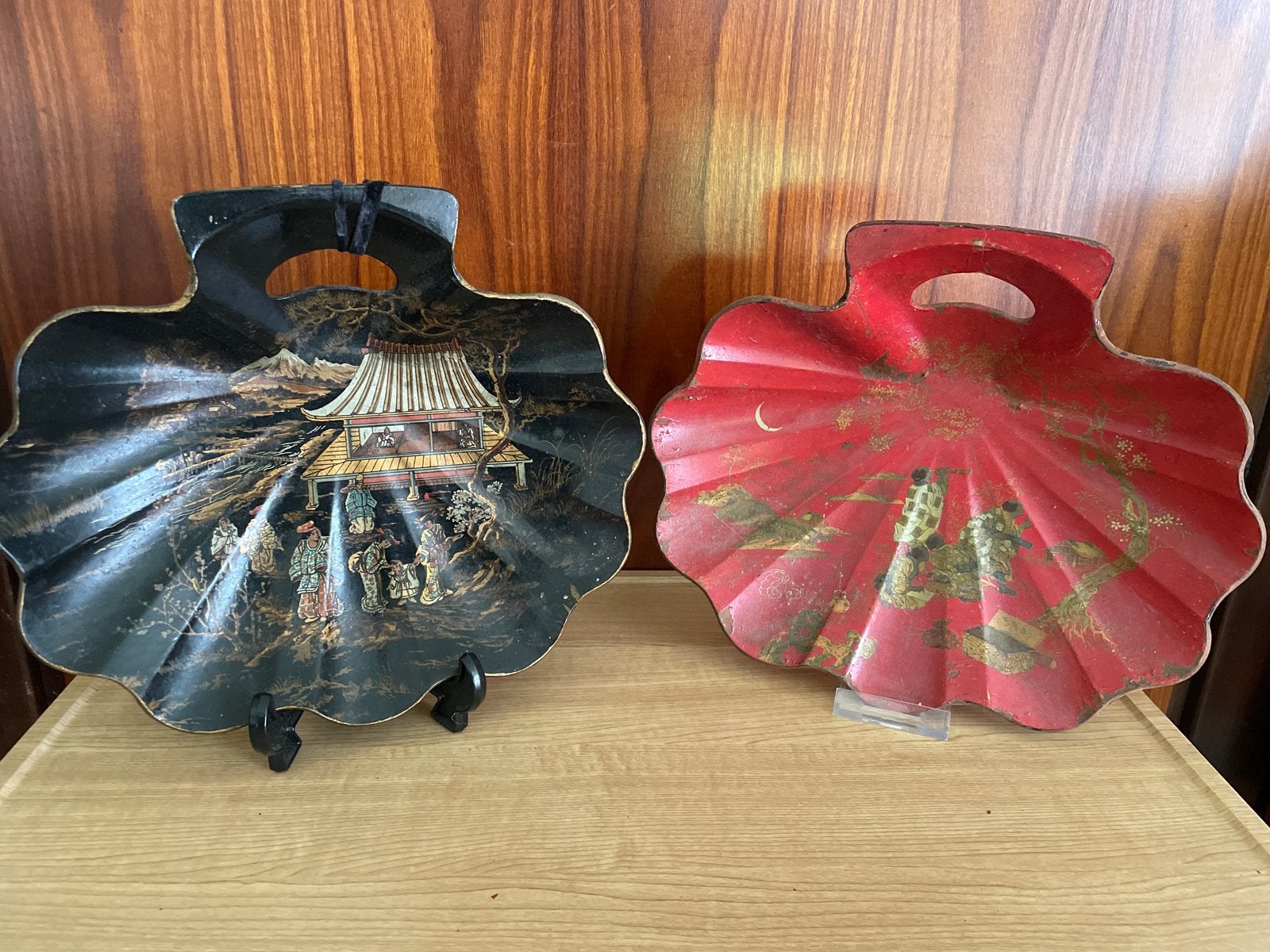 Antieke Chinese lakwerk schalen van papier-maché, Ophalen of Verzenden