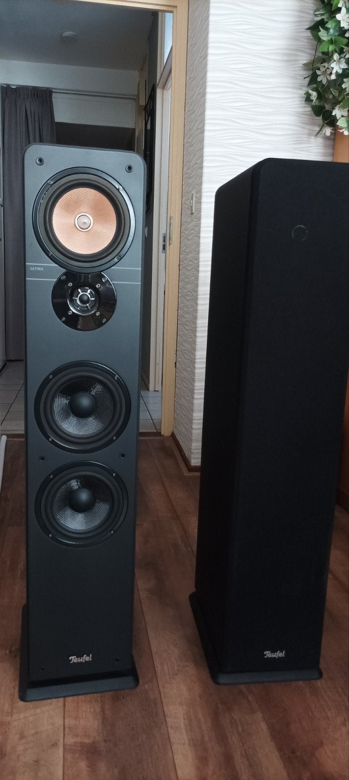 teufel staande speakers., Ophalen, Zo goed als nieuw, 150 watt of meer, Overige merken