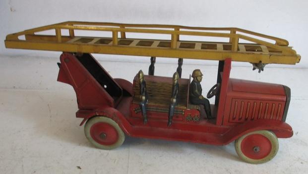vintage tin toy blikken brandweerwagen Jep France, Antiek en Kunst, Antiek | Speelgoed, Verzenden