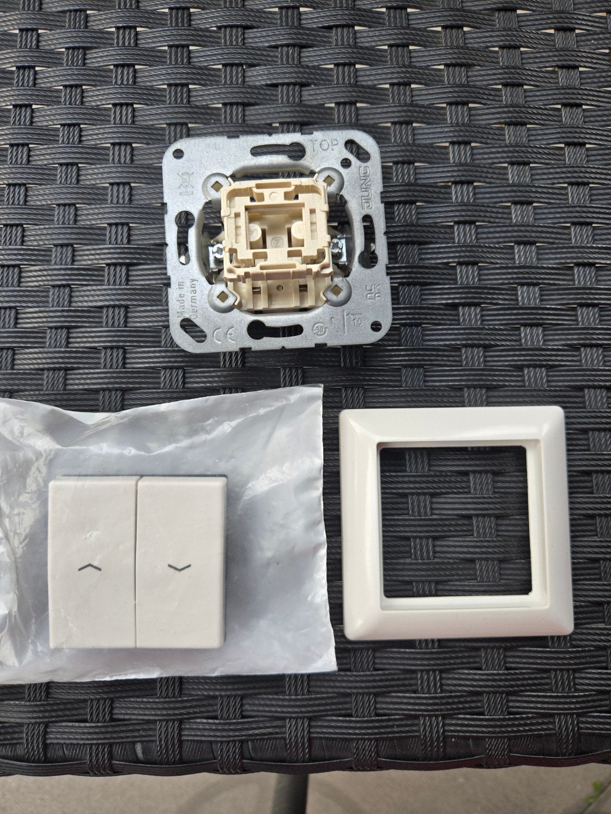 Jung AS500 complete impulsdrukker set (Alpinwit), Ophalen, Nieuw, Jung, Stopcontact