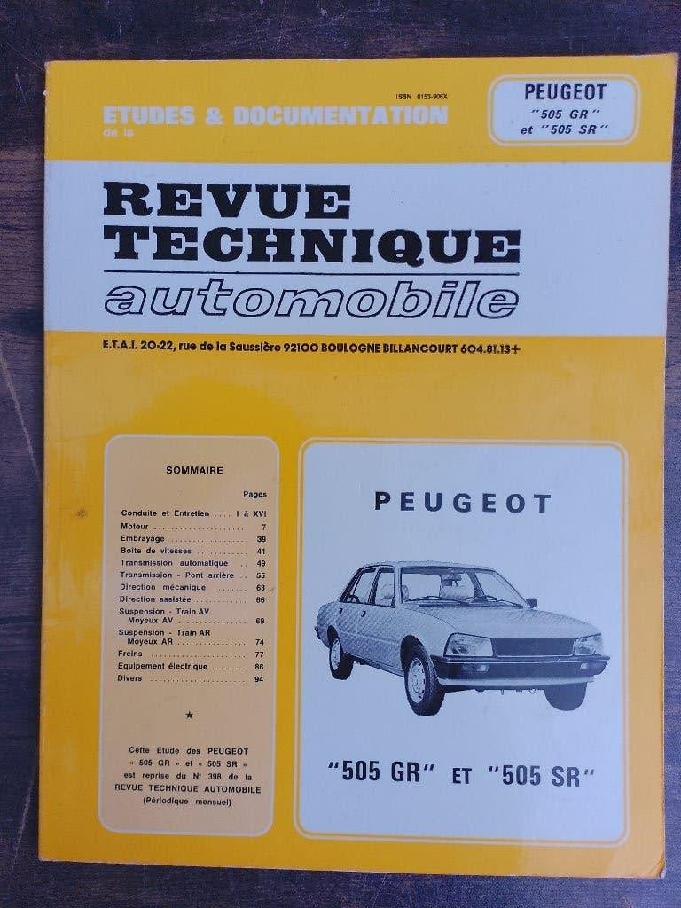 Revue Technique  werkplaatsboek Peugeot 505 GR / SR, Verzenden, Gelezen, Peugeot