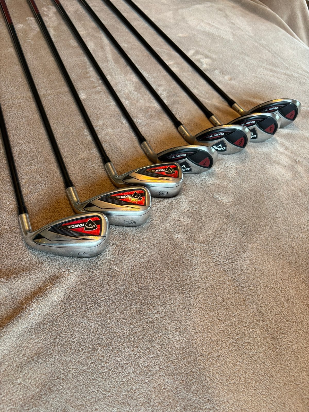 Callaway RAZR X HL golfset 4H–7H, 8–PW | Graphite A-Flex, Ophalen of Verzenden, Gebruikt, Set, Callaway