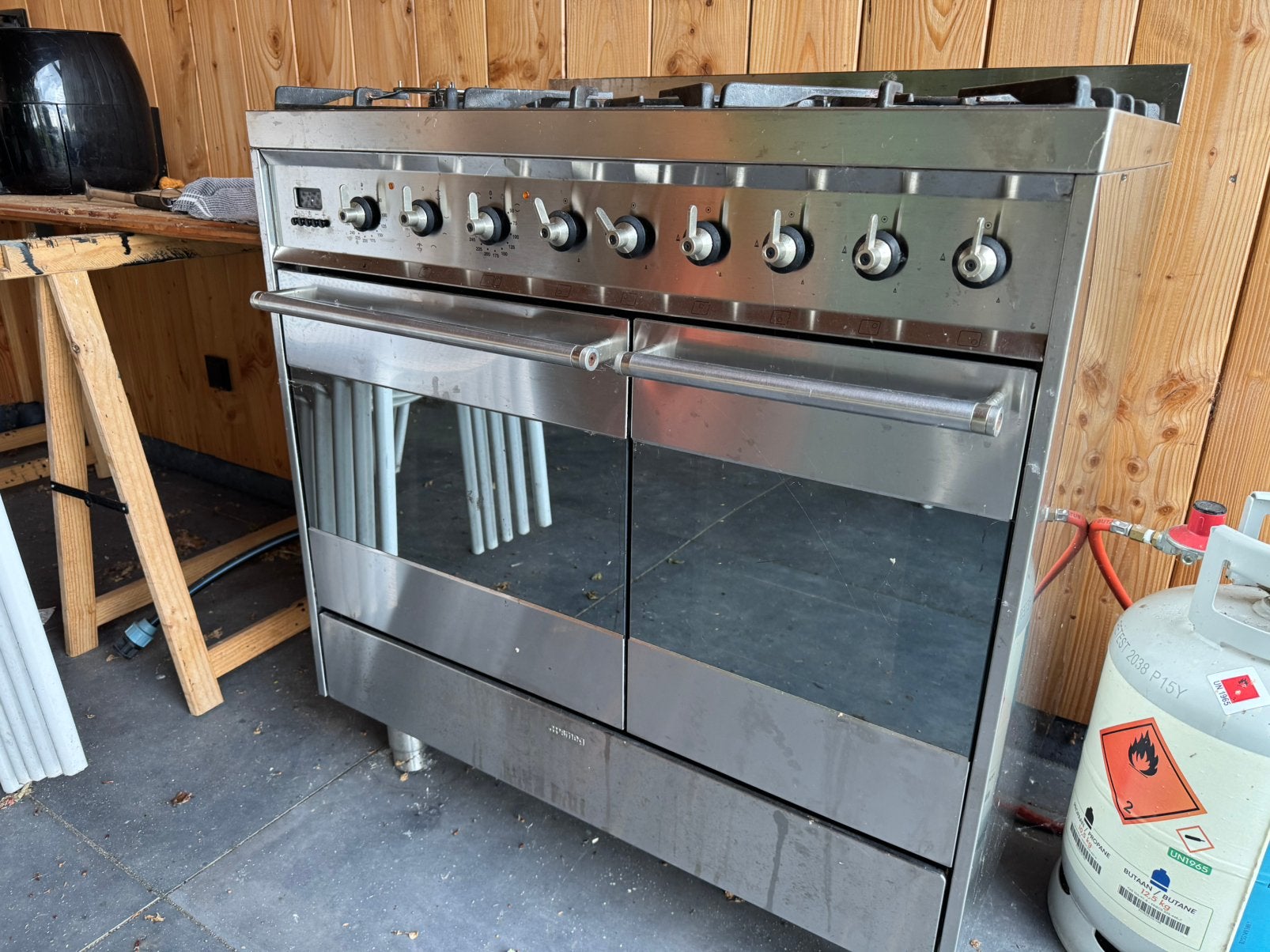 SMEG gasfornuis, Ophalen, 60 cm of meer, Gas, Vrijstaand