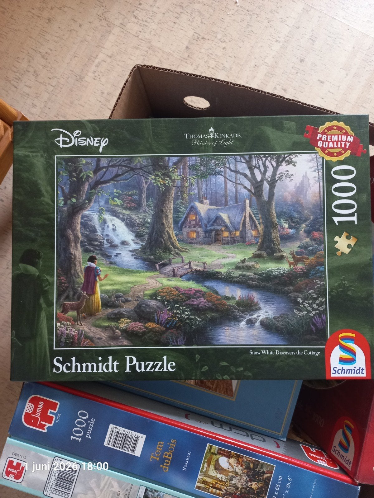 8 puzzels 1000 Thomas kinkade, Tom du Bois, Ophalen of Verzenden, 500 t/m 1500 stukjes, Zo goed als nieuw