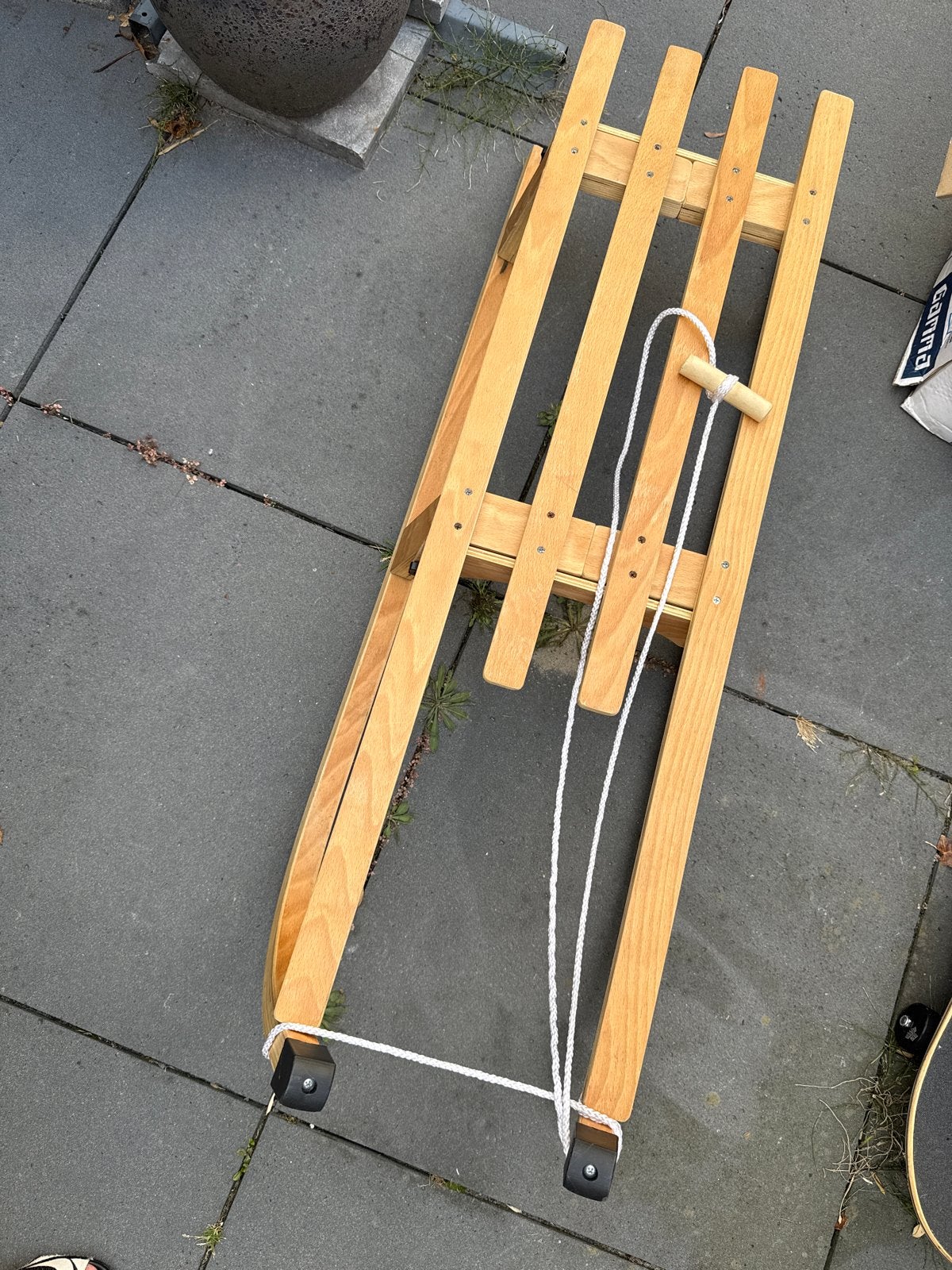Houten slee met trekkoord - Zo goed als nieuw, Ophalen, Zo goed als nieuw, Hout