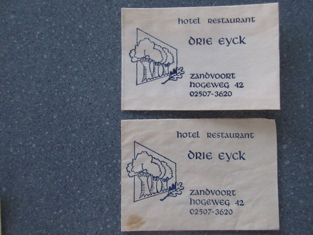2 x Zandvoort, hotel-rest. Drie E, Verzenden, Nederland