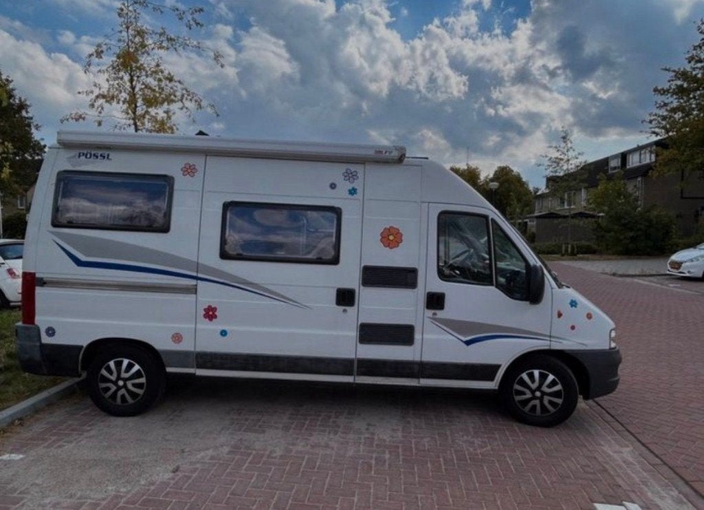 POSSL Fiat Ducato Buscamper 244L met airco 2004, Caravans en Kamperen, Brandblusser, Buscamper of Camperbus, Elektrische ramen