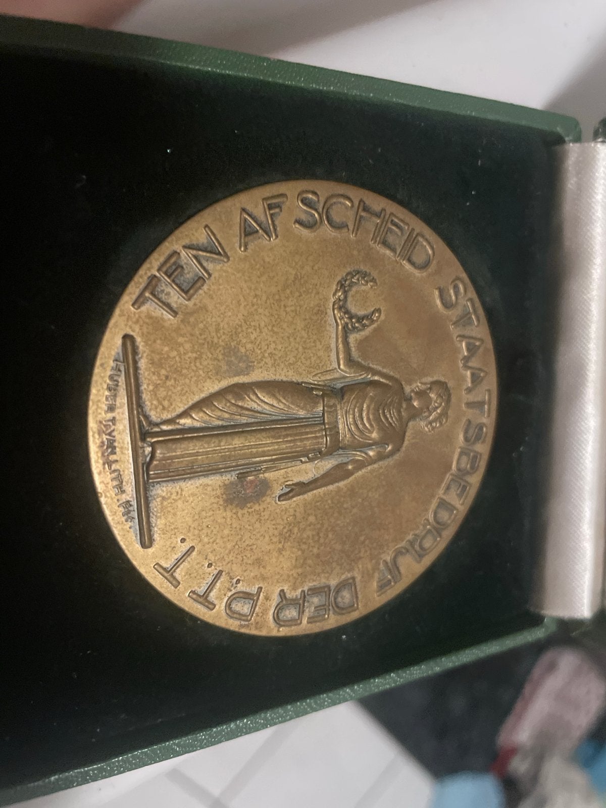 Historische PTT Afscheidsmedaille in Brons, Postzegels en Munten, Ophalen, Brons, Nederland