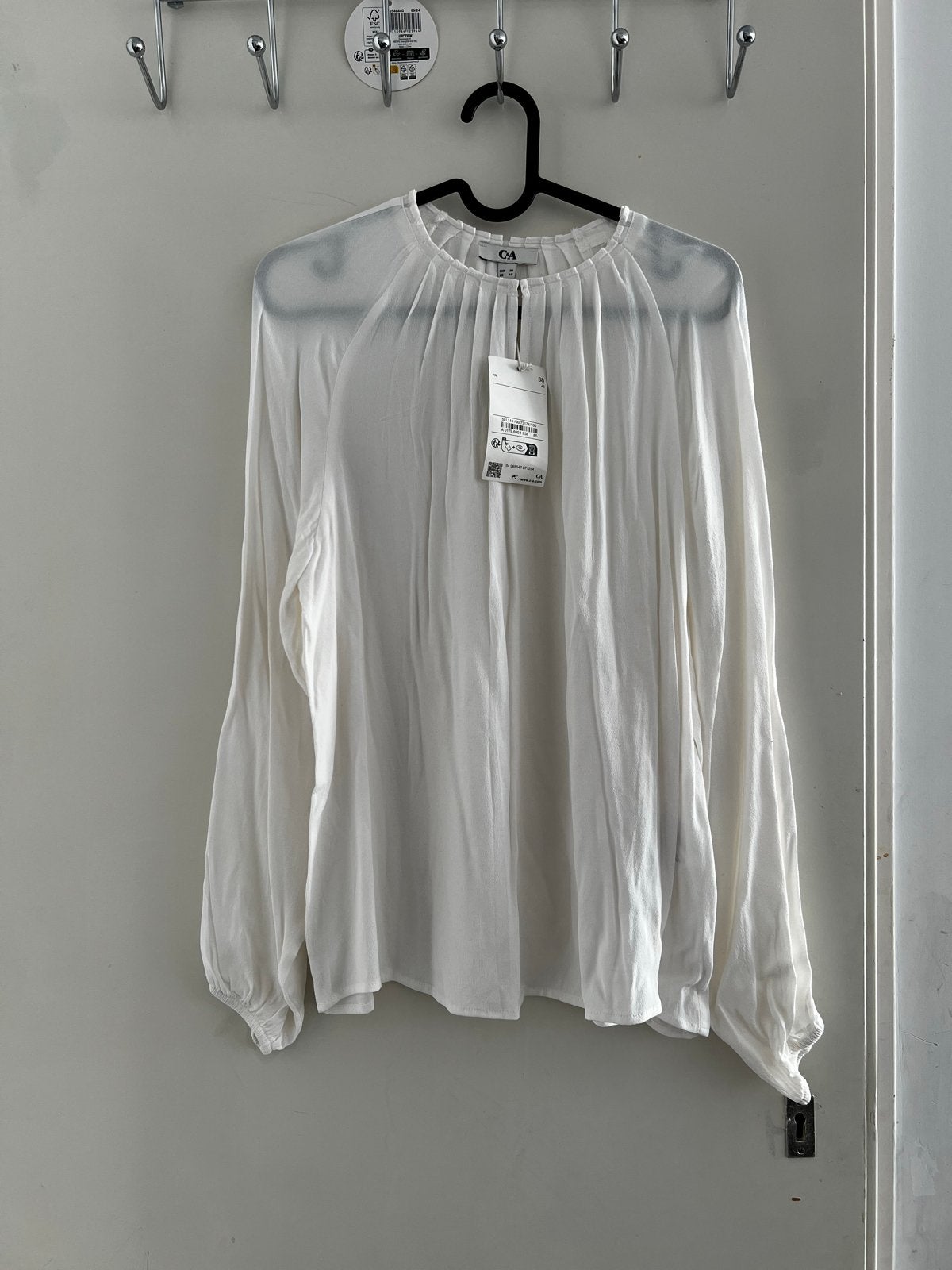 Witte blouse C&A, maat 38, nieuw met kaartje, Ophalen of Verzenden, Nieuw, Maat 38/40 (M), Wit
