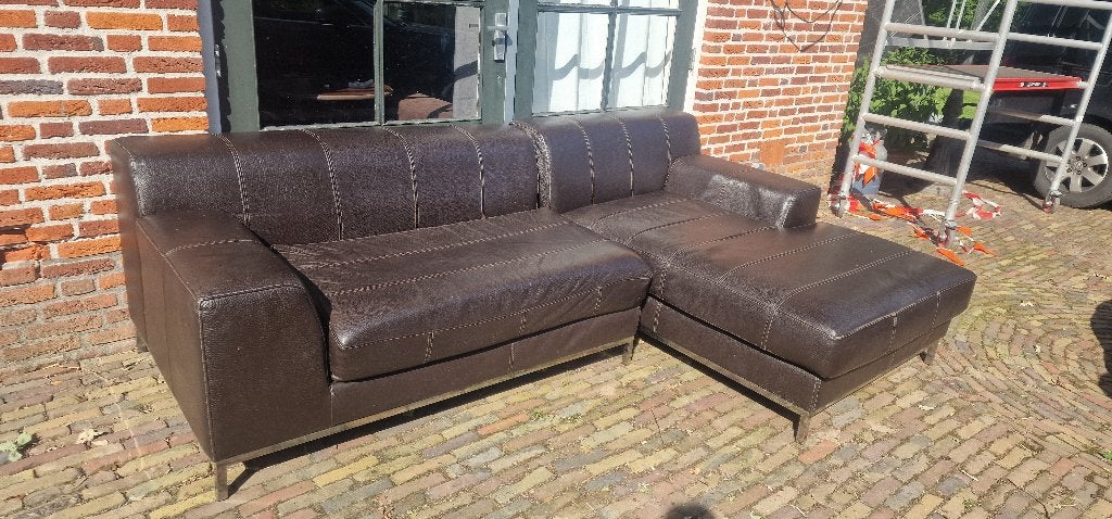 leren hoekbank (kramfors), Ophalen, 250 tot 300 cm, Gebruikt, Hoekbank