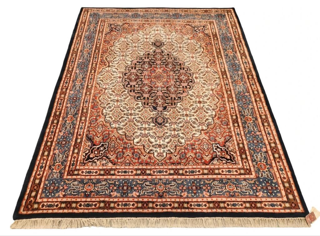 Handgeknoopt Perzisch wol Moud tapijt medallion 196x251cm, 150 tot 200 cm, 200 cm of meer, Ophalen of Verzenden, Zo goed als nieuw