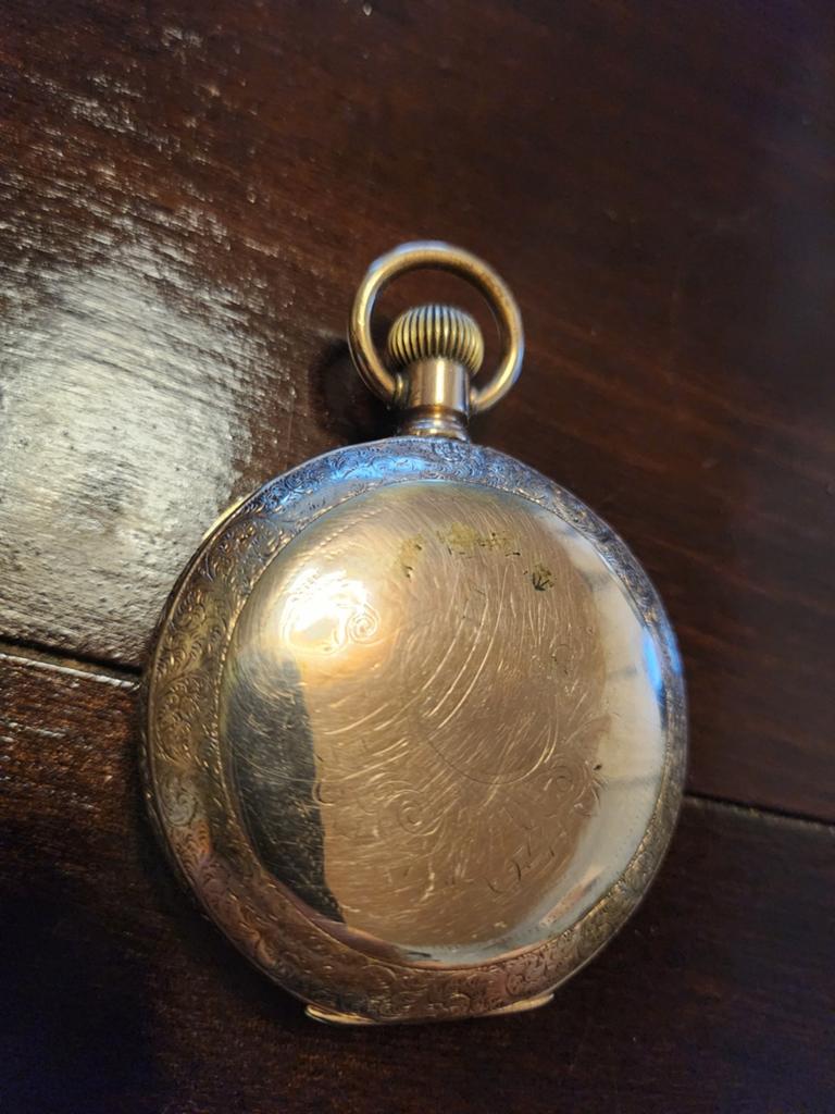 Antiek Hampden Watch Co. Zakhorloge, Ophalen of Verzenden, Overige materialen, Overige typen, Verguld