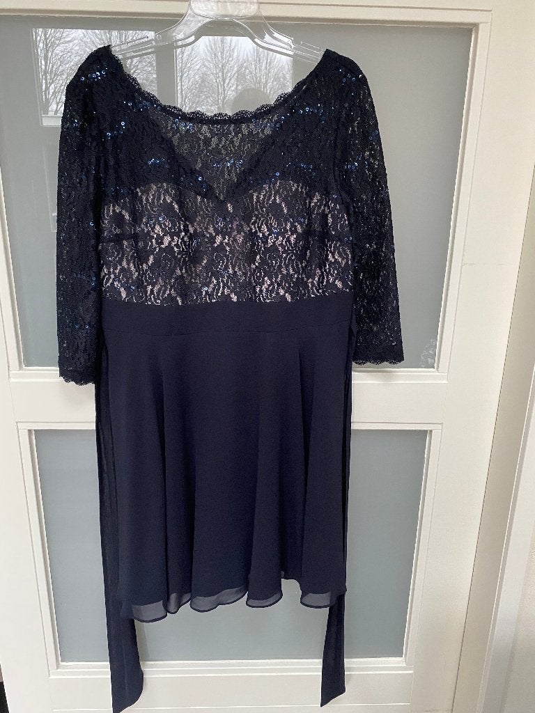 JAKE'S cocktail jurk blauw met lovertjes NIEUW maat 46 D1, JAKE'S, Blauw, Maat 46/48 (XL) of groter, Nieuw
