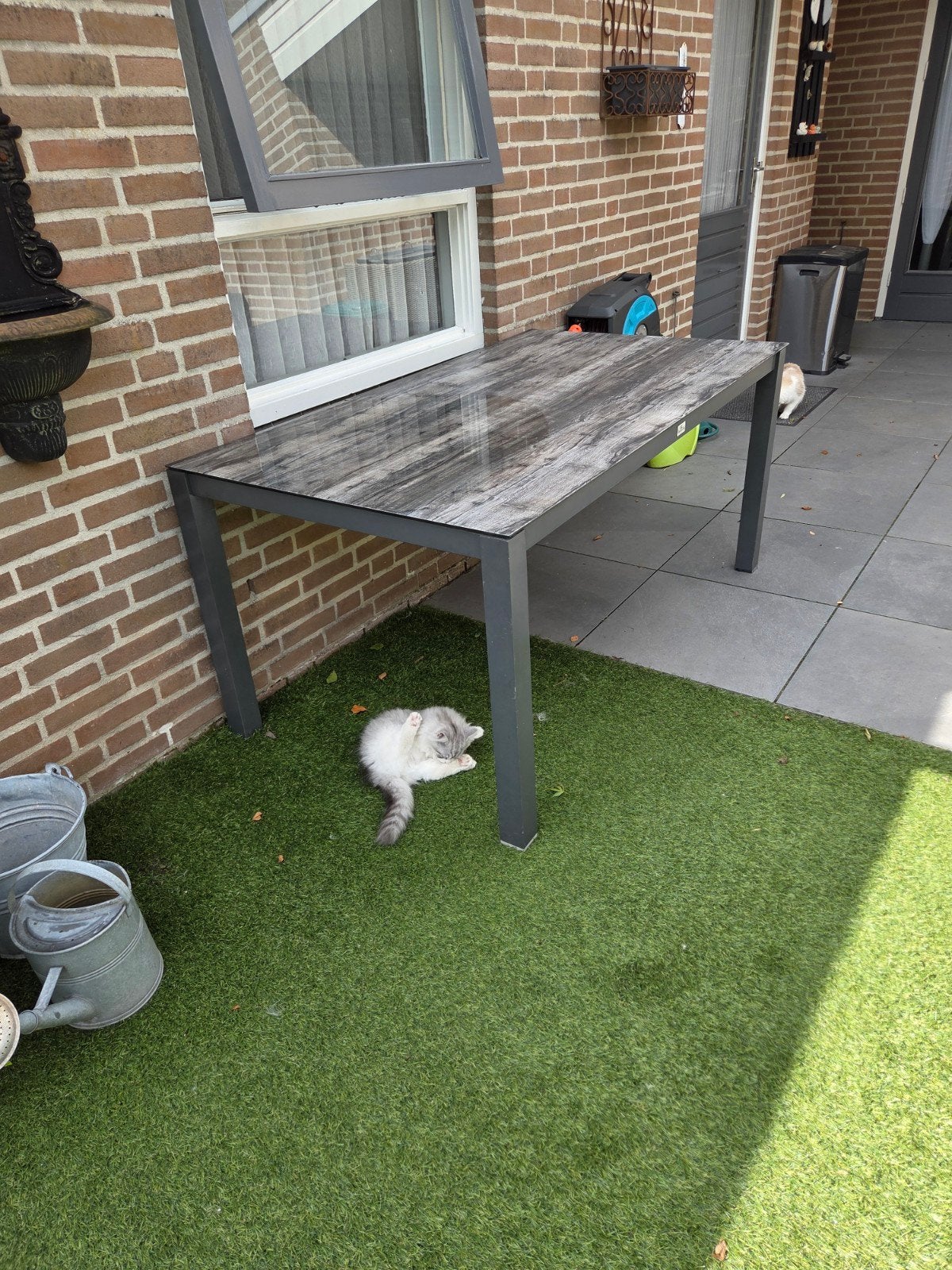 tuintafel 160x90, Tuin en Terras, Ophalen, Zo goed als nieuw, Rechthoekig, Metaal