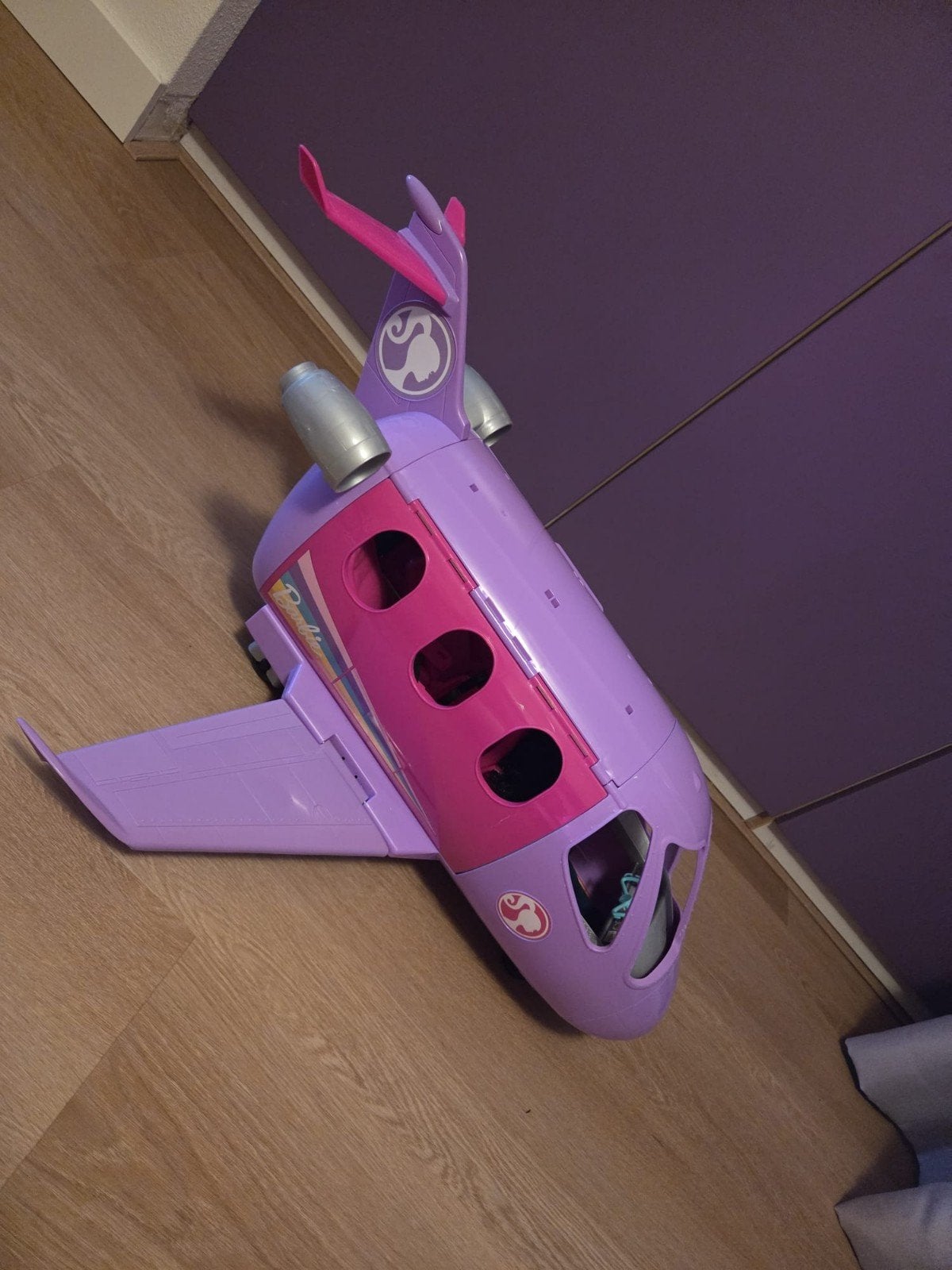 Barbie Vliegtuig met Pilootpop - Roze Speelset, Ophalen of Verzenden, Gebruikt