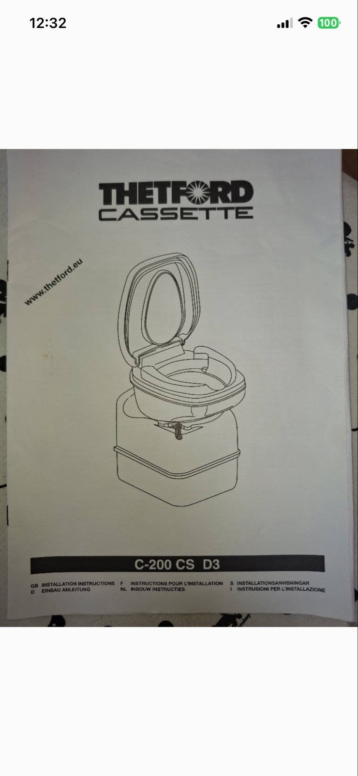 Thetford Cassette C-200 CS D3 Toilet met 2 Cassettes, Caravans en Kamperen, Caravan accessoires, Ophalen of Verzenden, Gebruikt