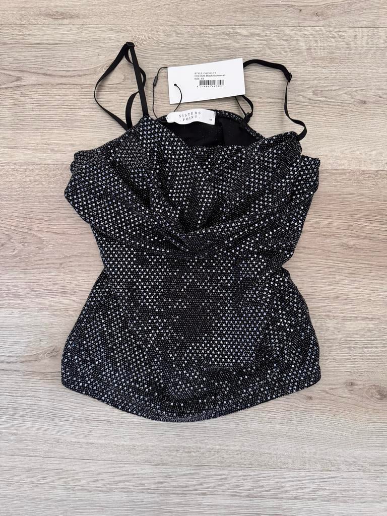 SisterS point glitter top, Ophalen of Verzenden, Nieuw, Zwart, Zonder mouw