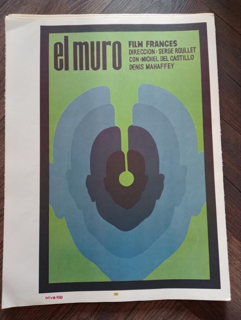 El Muro film affiche Cuba 1970, Ophalen of Verzenden, Gebruikt, A1 t/m A3, Film en Tv