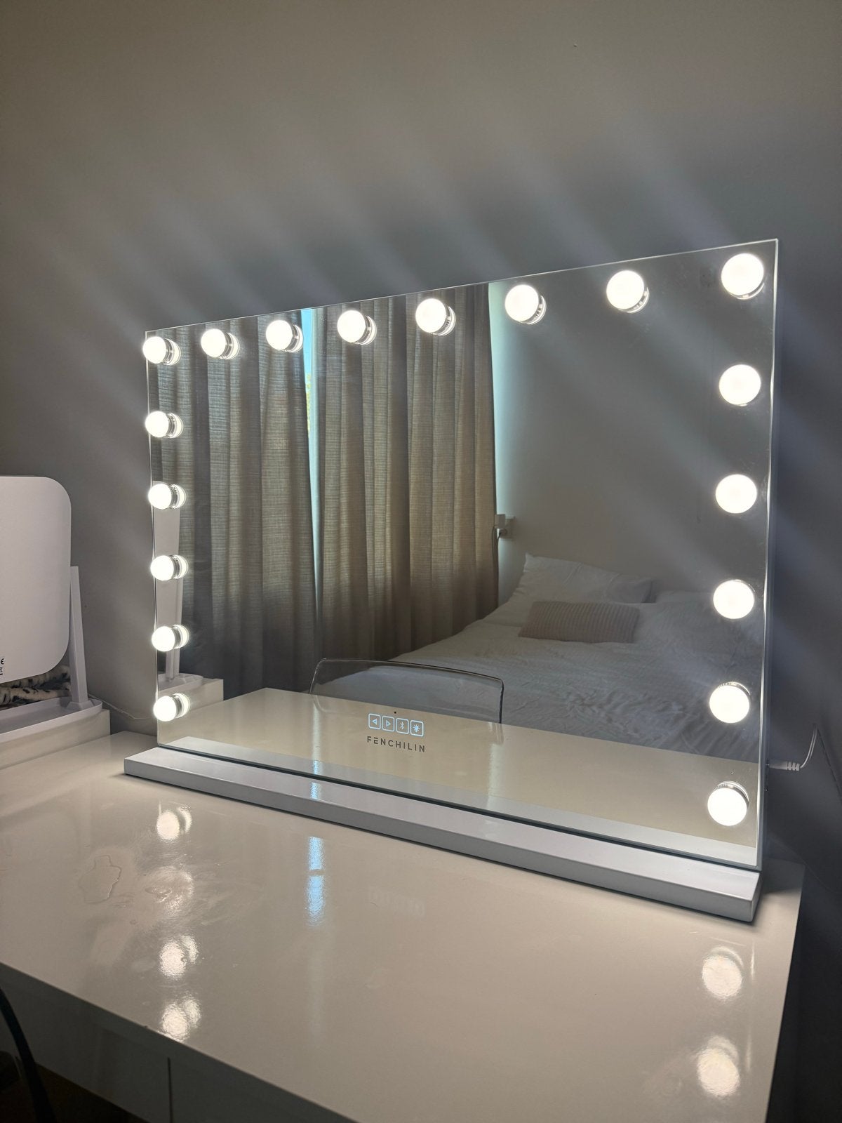 Fenchilin Hollywood vanity spiegel make-up spiegel Bluetooth, 100 tot 150 cm, Ophalen of Verzenden, Zo goed als nieuw, 75 tot 100 cm
