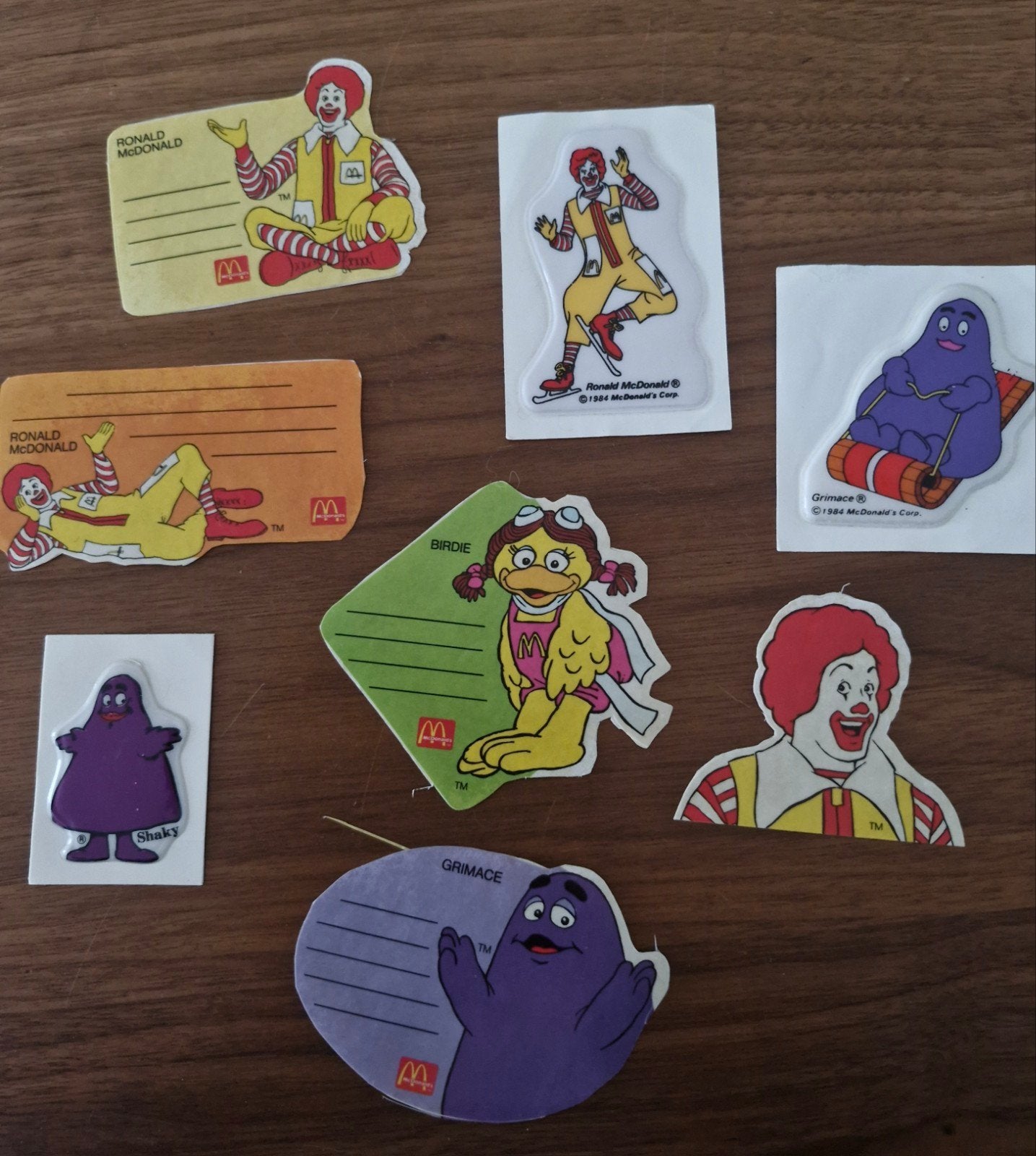 976 Vintage McDonald's Ronald McDonald en Grimace Stickers, Ophalen of Verzenden, Gebruikt, Merk