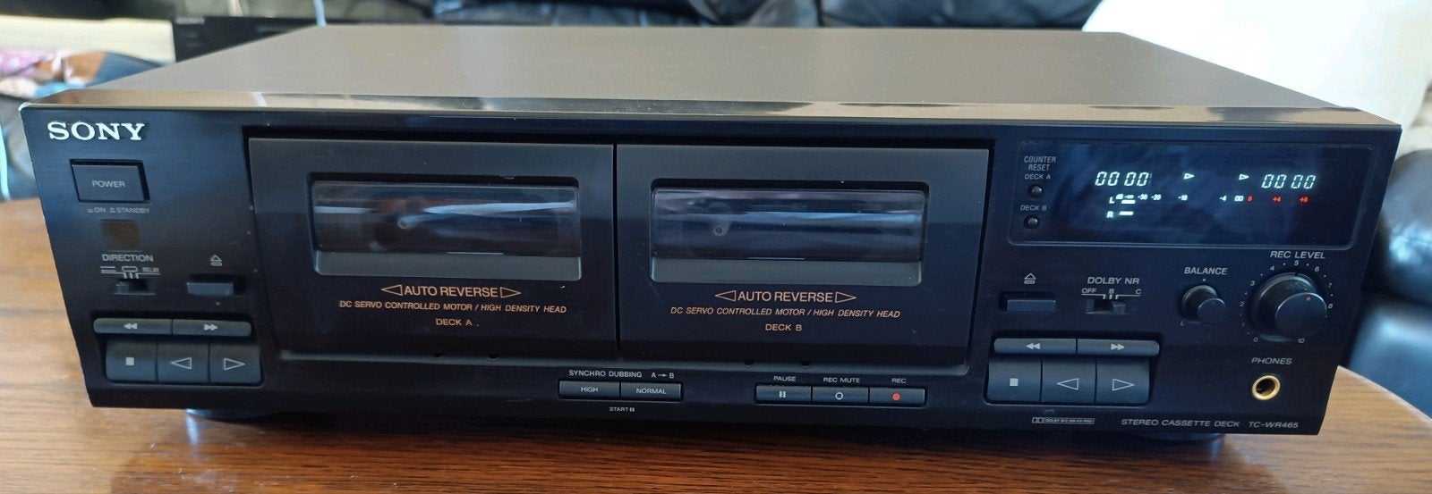 Sony Dubbel Cassettedeck TC-WR465 - Getest en Goed Werkend, Ophalen of Verzenden, Dubbel, Sony, Tiptoetsen