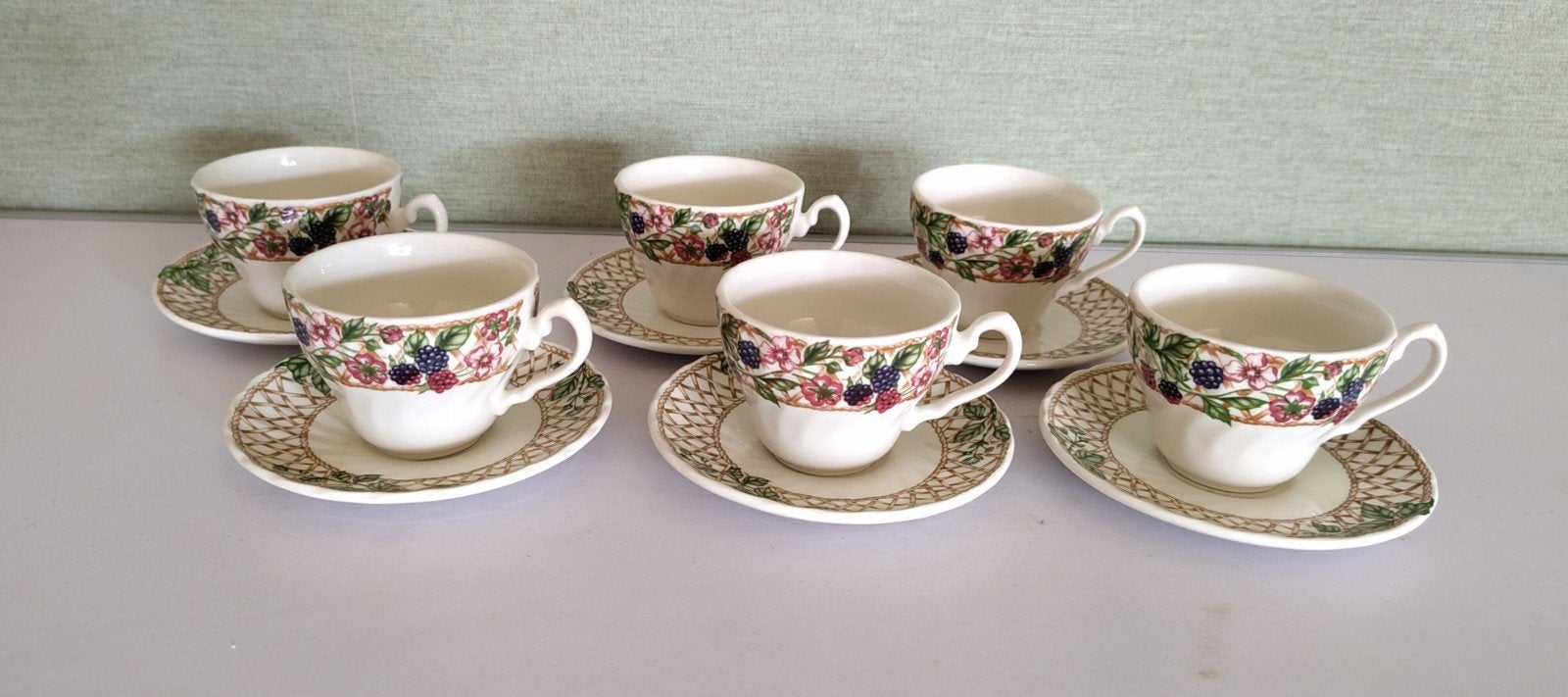 Set van 6 Churchill The Chartwell Collection kop en schotels, Ophalen of Verzenden