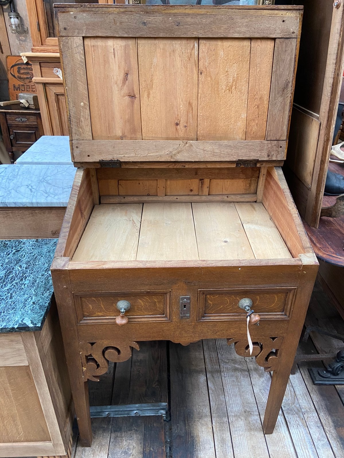 Een Frans brocante secretaire kast met klep, Ophalen
