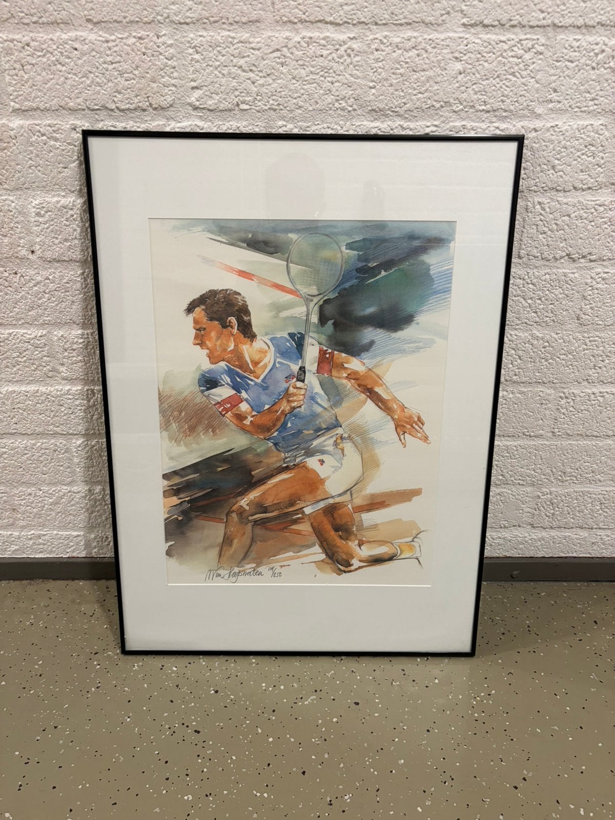 Kunstwerk tennisser, Huis en Inrichting, Woonaccessoires | Schilderijen, Tekeningen en Foto's, Ophalen, Minder dan 50 cm, Schilderij