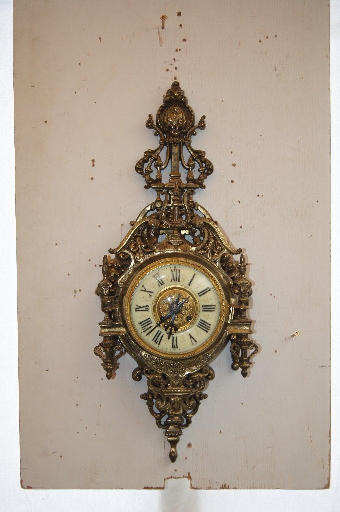 Antieke Franse cartelklok, verguld brons, ca. 1880, Antiek en Kunst, Antiek | Klokken, Ophalen of Verzenden