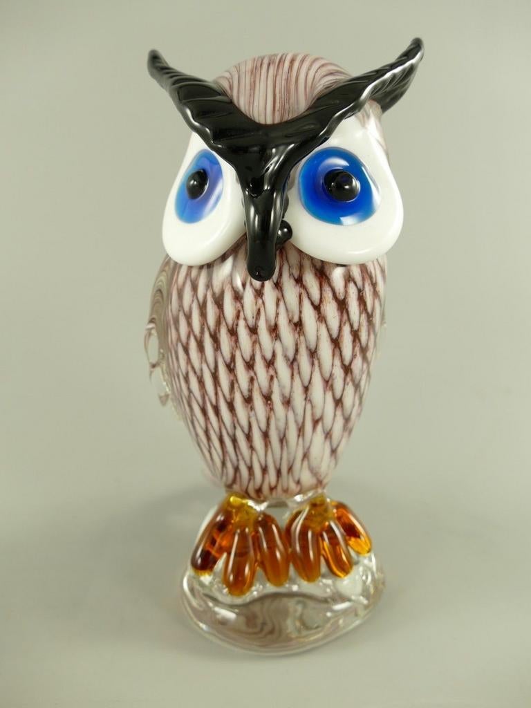 Glazen Uil Murano Stijl - Decoratief Beeldje 25 cm, Ophalen of Verzenden