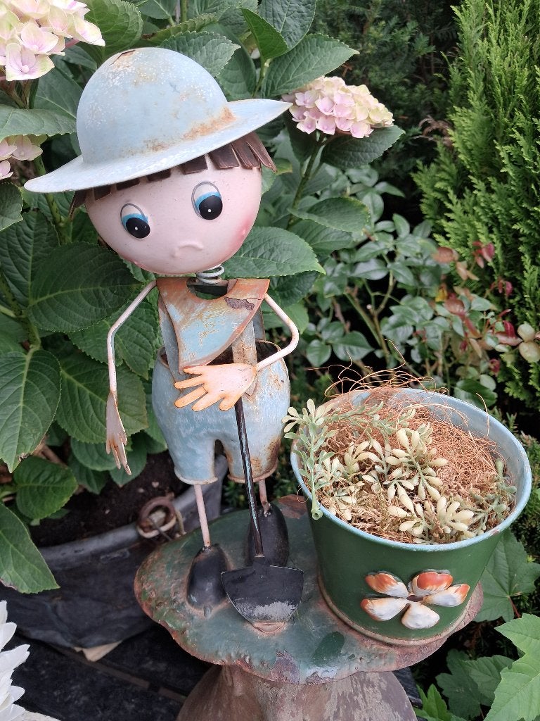 tuinman  van blik,hoogte 30 cm, Ophalen of Verzenden