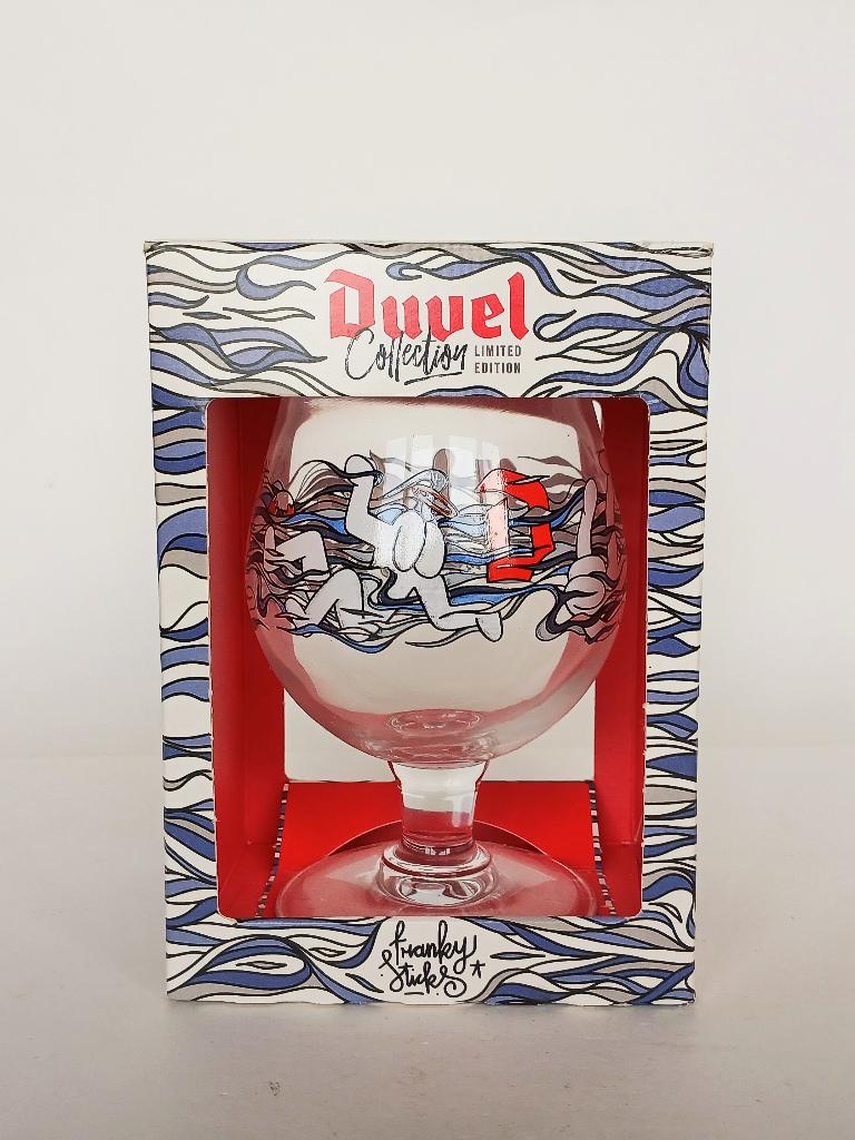 Bierglas Duvel 2022 Franky Sticks Collectors Item, Ophalen of Verzenden, Zo goed als nieuw, Glas of Glazen, Duvel