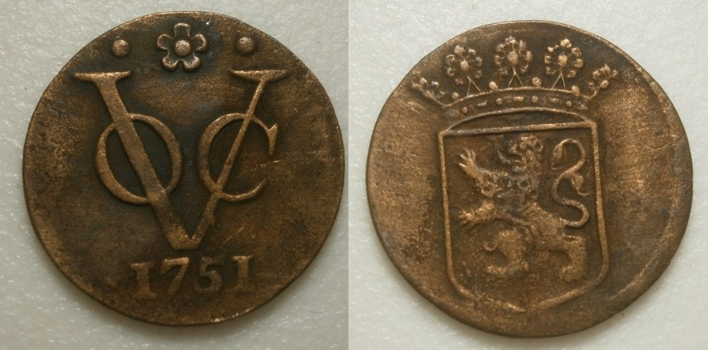 PD11352 Holland VOC Duit 1751, Ophalen of Verzenden, Vóór koninkrijk, 1 cent, Losse munt