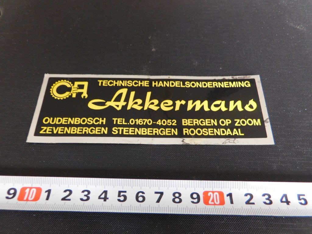 sticker Akkermans tech handelsonderneming Oudenbosch Roosend, Ophalen, Zo goed als nieuw