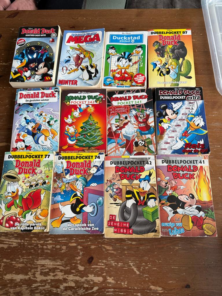 Donald Duck Dubbelpocket & Mega Pocket Collectie (12 stuks), Meerdere stripboeken, Ophalen of Verzenden, Gelezen