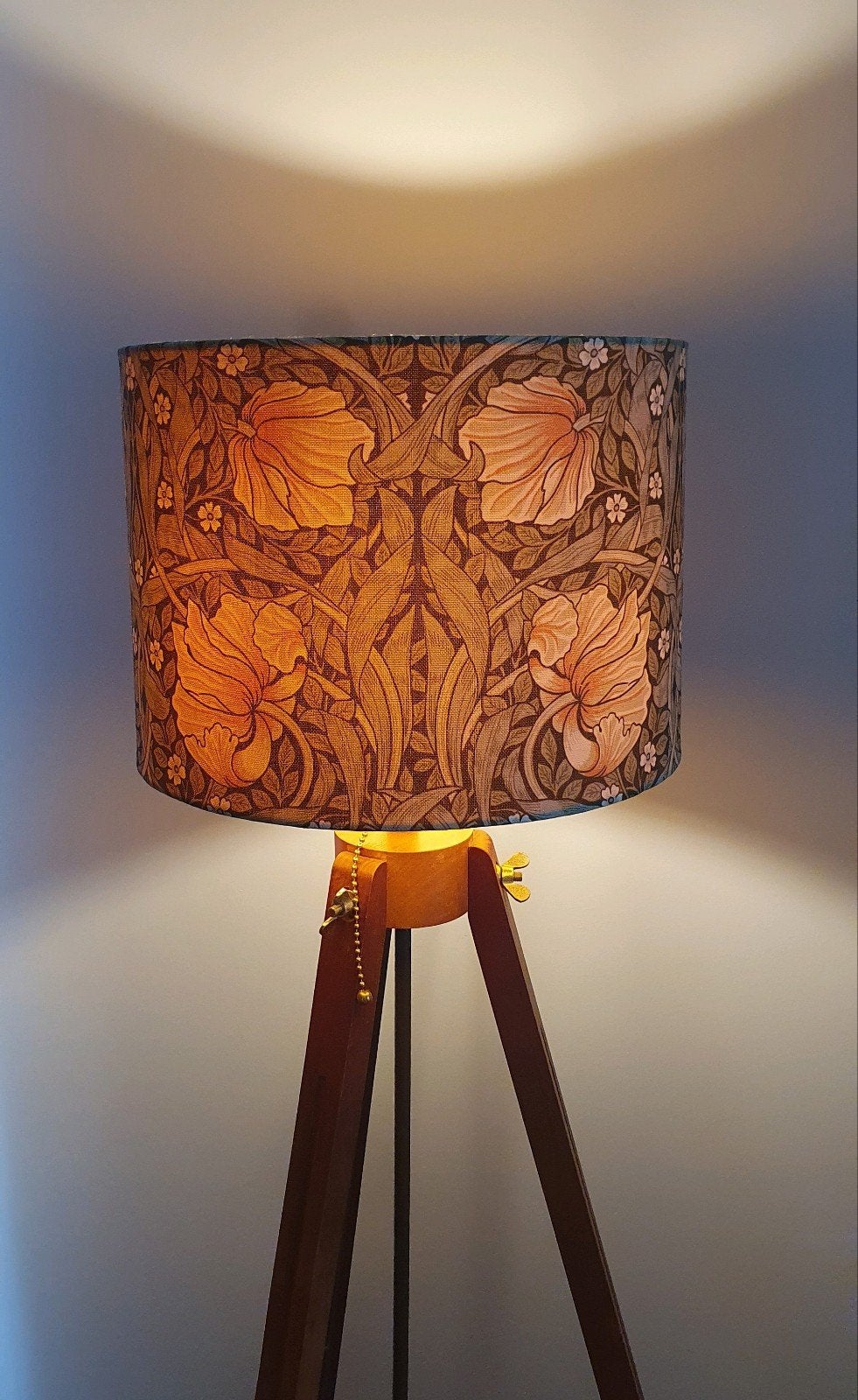 Nieuwe handgemaakte lampenkap met gouden folie, 35x21,5 cm, Huis en Inrichting, Ophalen of Verzenden, Rond, 35 cm, Tafellamp