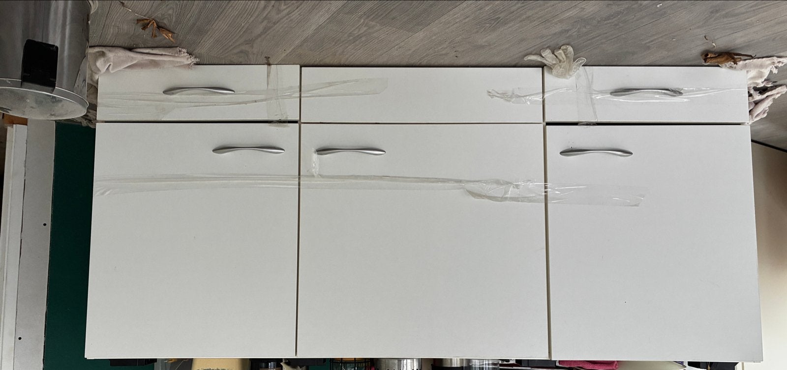 Witte Kitchinette met werkblad en kraan, Ophalen, Gebruikt, Wit, 150 tot 200 cm