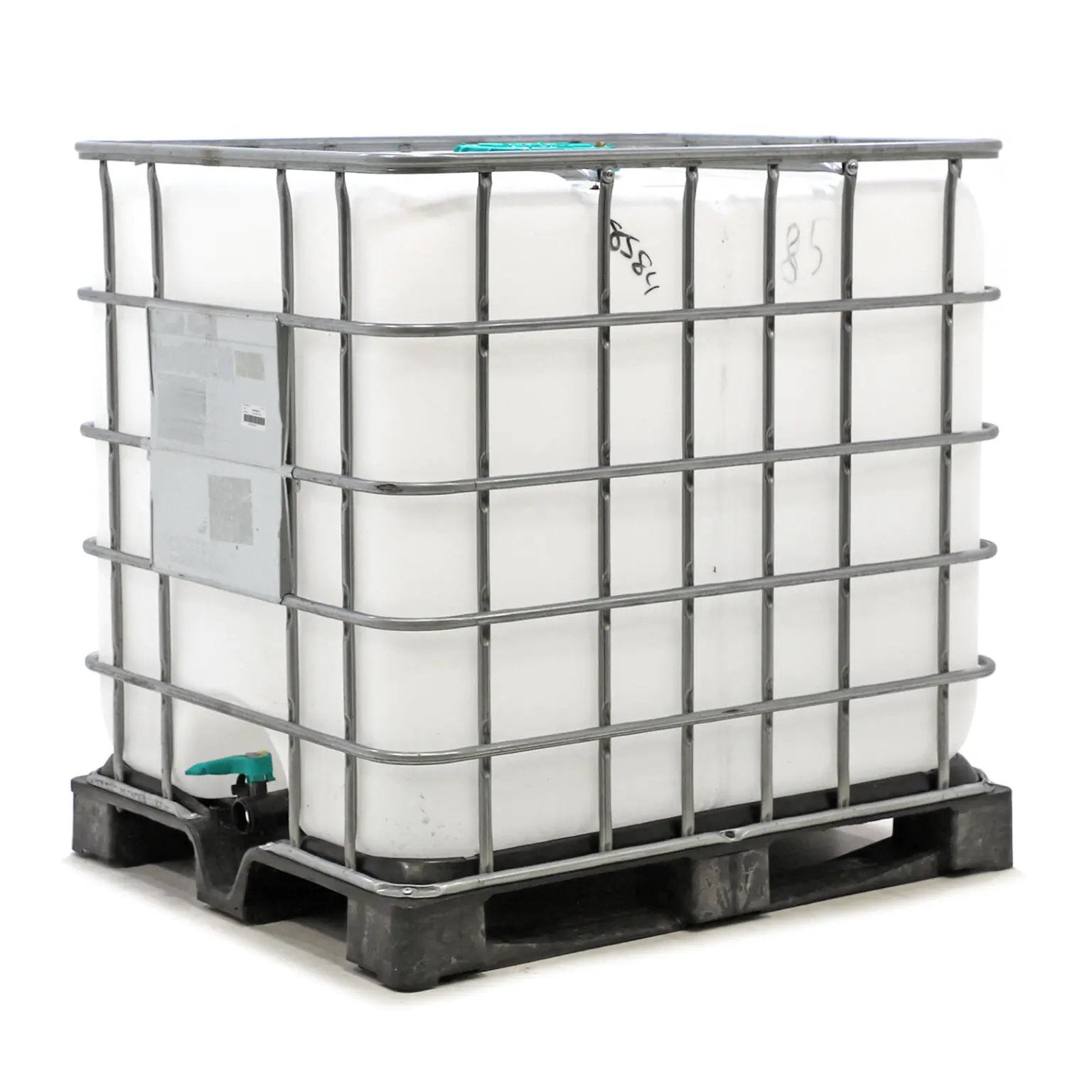 IBC container 1000L - Wit met metalen kooi, Tuin en Terras, Kunststof, Gebruikt, Met kraantje, 150 liter of meer