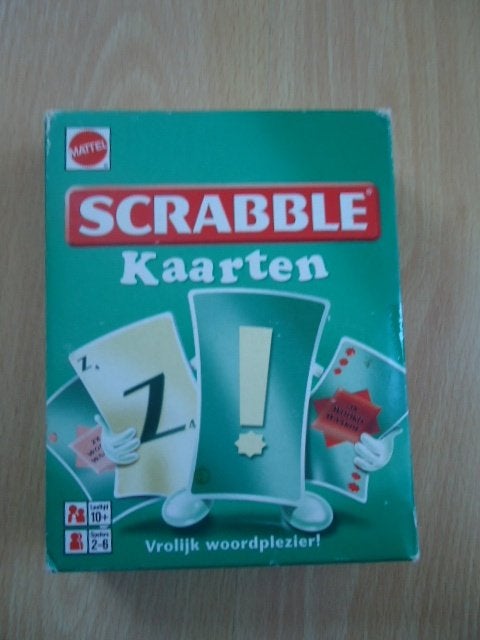 Scrabble kaartspel, vrolijk woordplezier!, Een of twee spelers, Ophalen of Verzenden, Zo goed als nieuw, Mattel