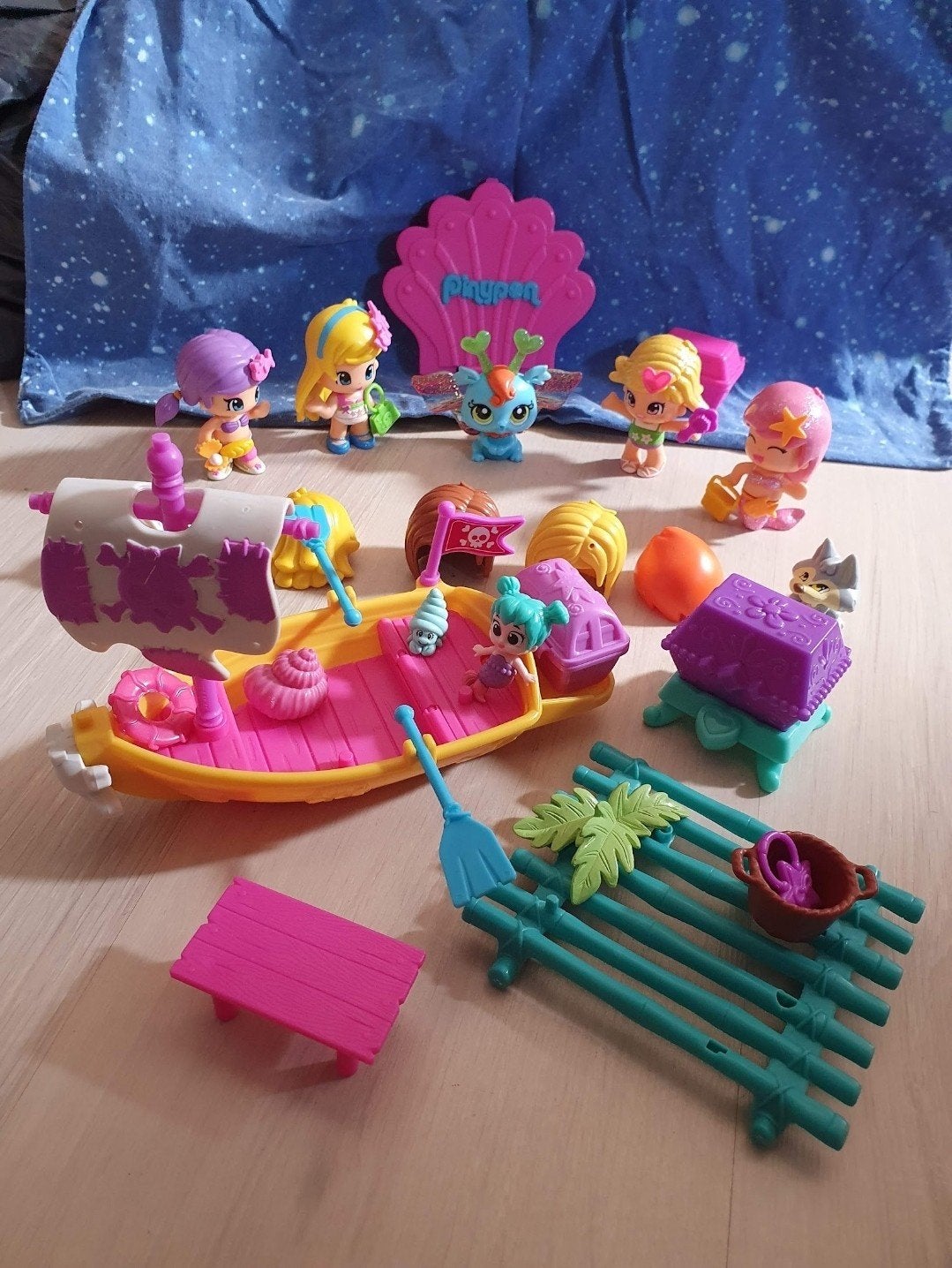 Pinypon Zeemeermin Boot Speelset met Poppetjes, Ophalen, Gebruikt, Meisje