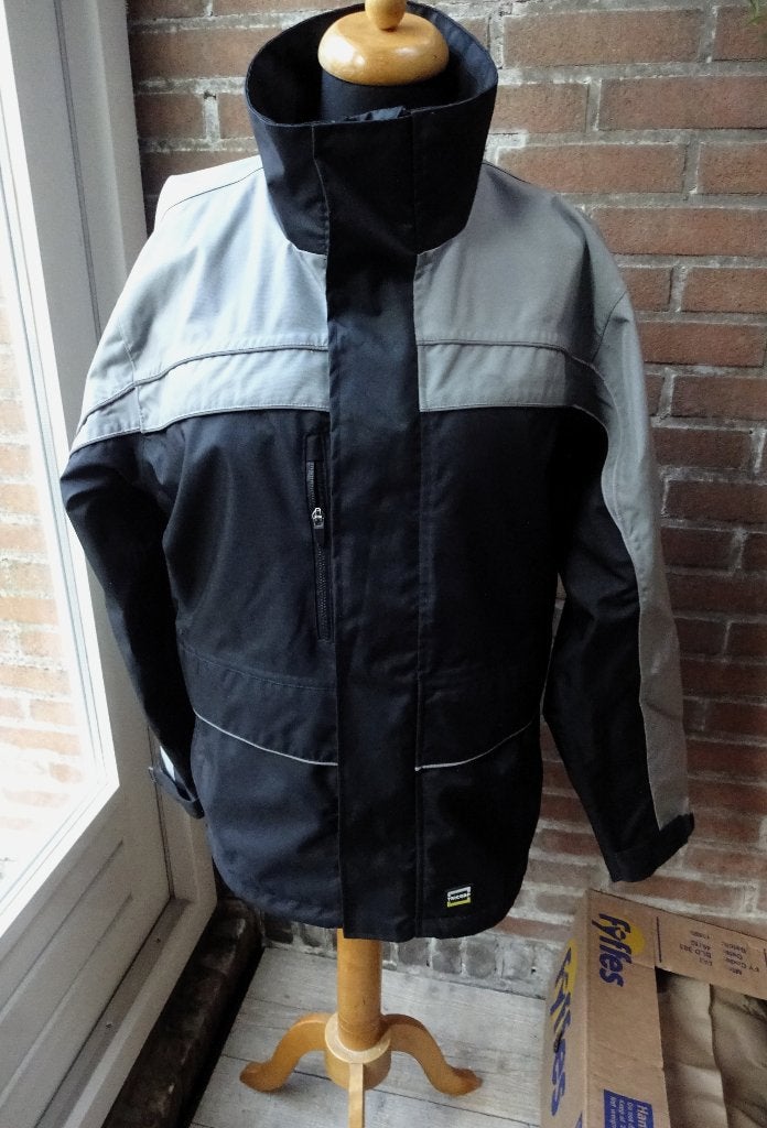 Zwart licht-grijze Tricorp Waterafstotende jas/Parka mt L, Maat 52/54 (L), Overige kleuren, Verzenden, Zo goed als nieuw