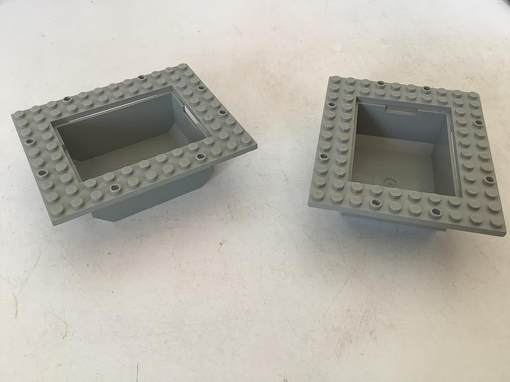 Lego boot container 10x12 met 6x8 inkeping licht grijs (7), Ophalen of Verzenden, Gebruikt, Losse stenen, Lego