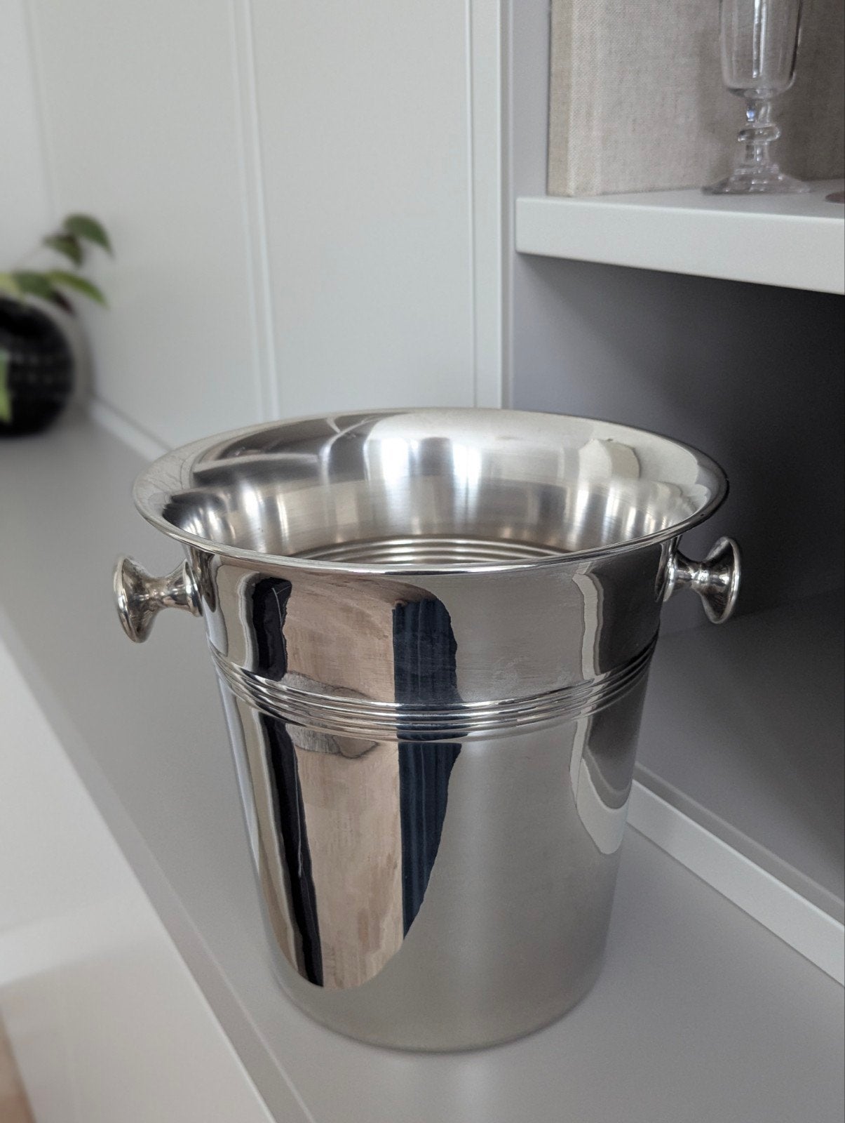 Authentieke Verzilverde Art Deco Champagnekoeler – Biarritz, Ophalen of Verzenden, Gebruikt, Overige materialen, Minder dan 5 flessen