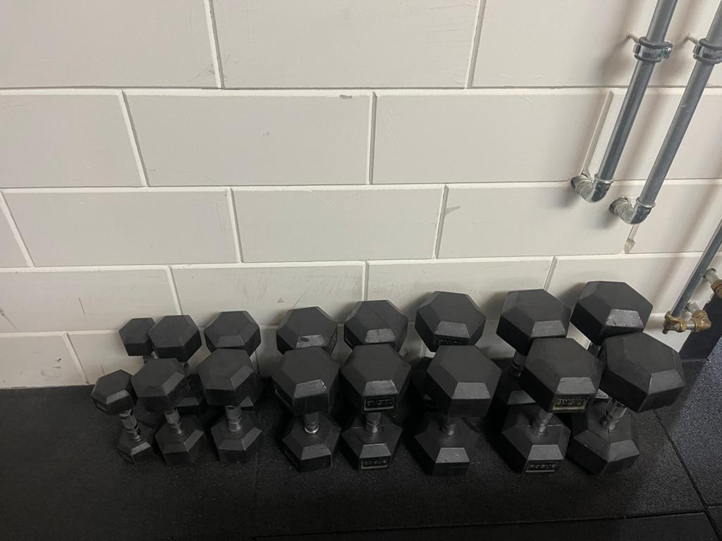 Dumbells 2,5 tot 17,5 kilo, Sport en Fitness, Ophalen, Zo goed als nieuw, Dumbbell
