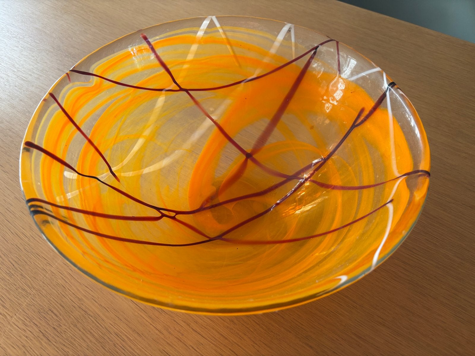 Decoratieve oranje schaal -Kosta Boda, Antiek en Kunst, Ophalen