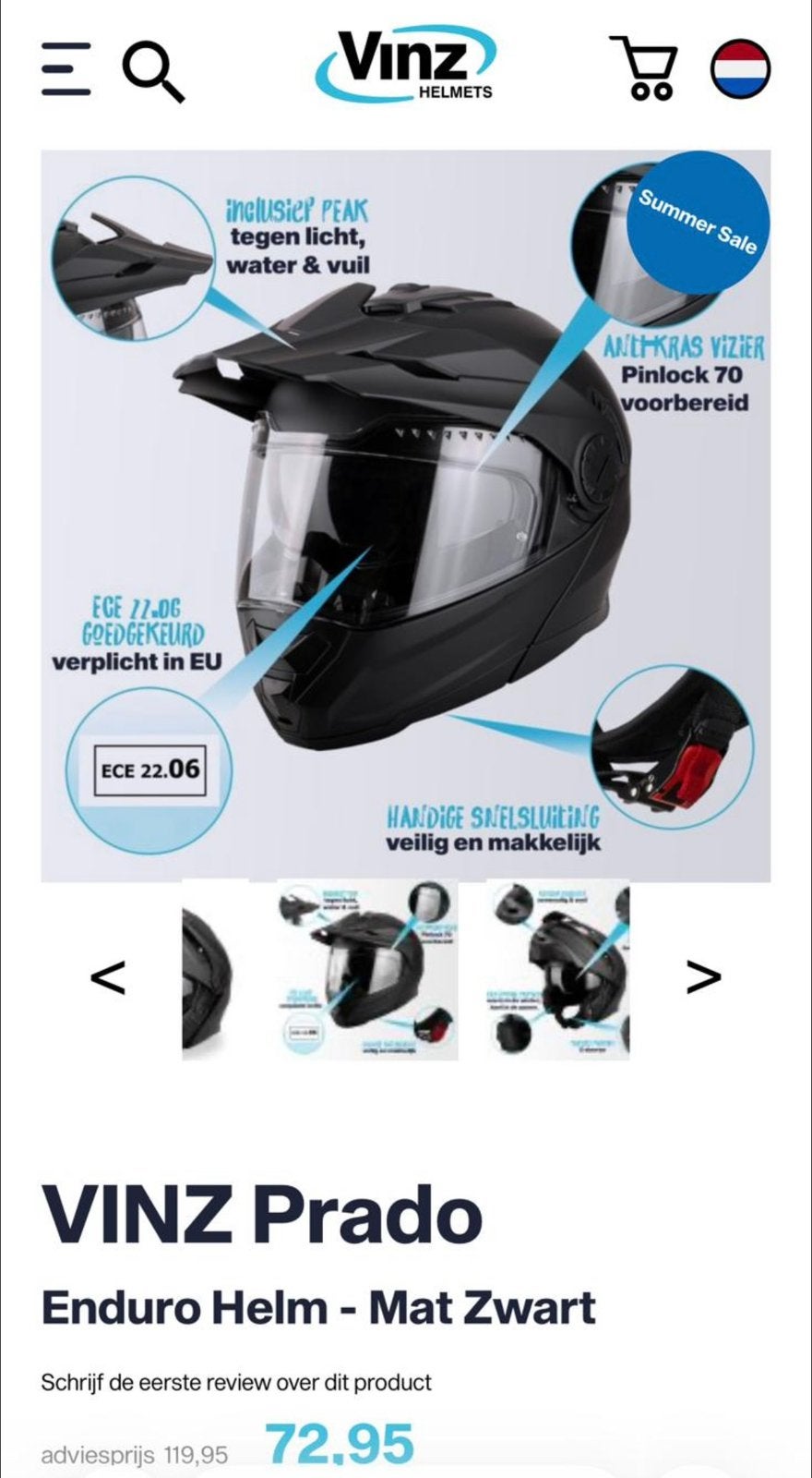 Vinz Prado Enduro Helm, Ophalen, Zo goed als nieuw, Extra large of groter