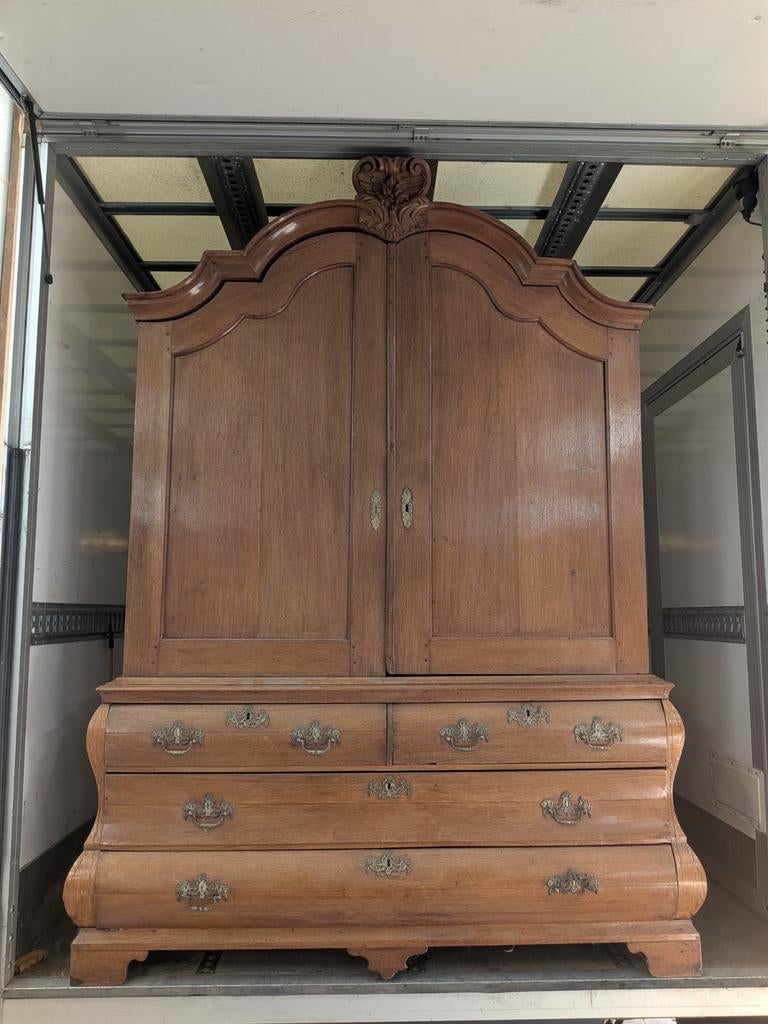 Antieke Massief Eiken Kast ca. 1900 | 2-Deurs | Met Laden |, Ophalen
