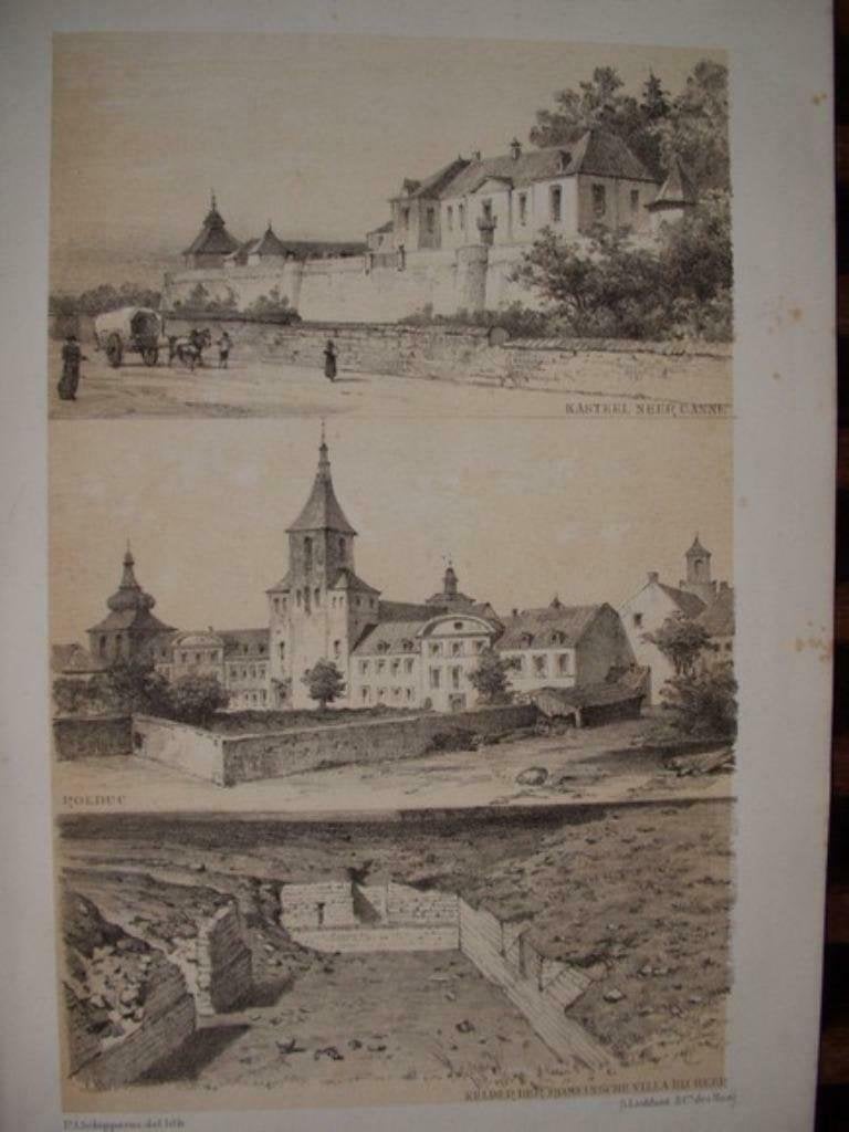 05 / Neercanne het Kasteel / Rolduc/ Kerkrade Litho 1876, Ophalen of Verzenden